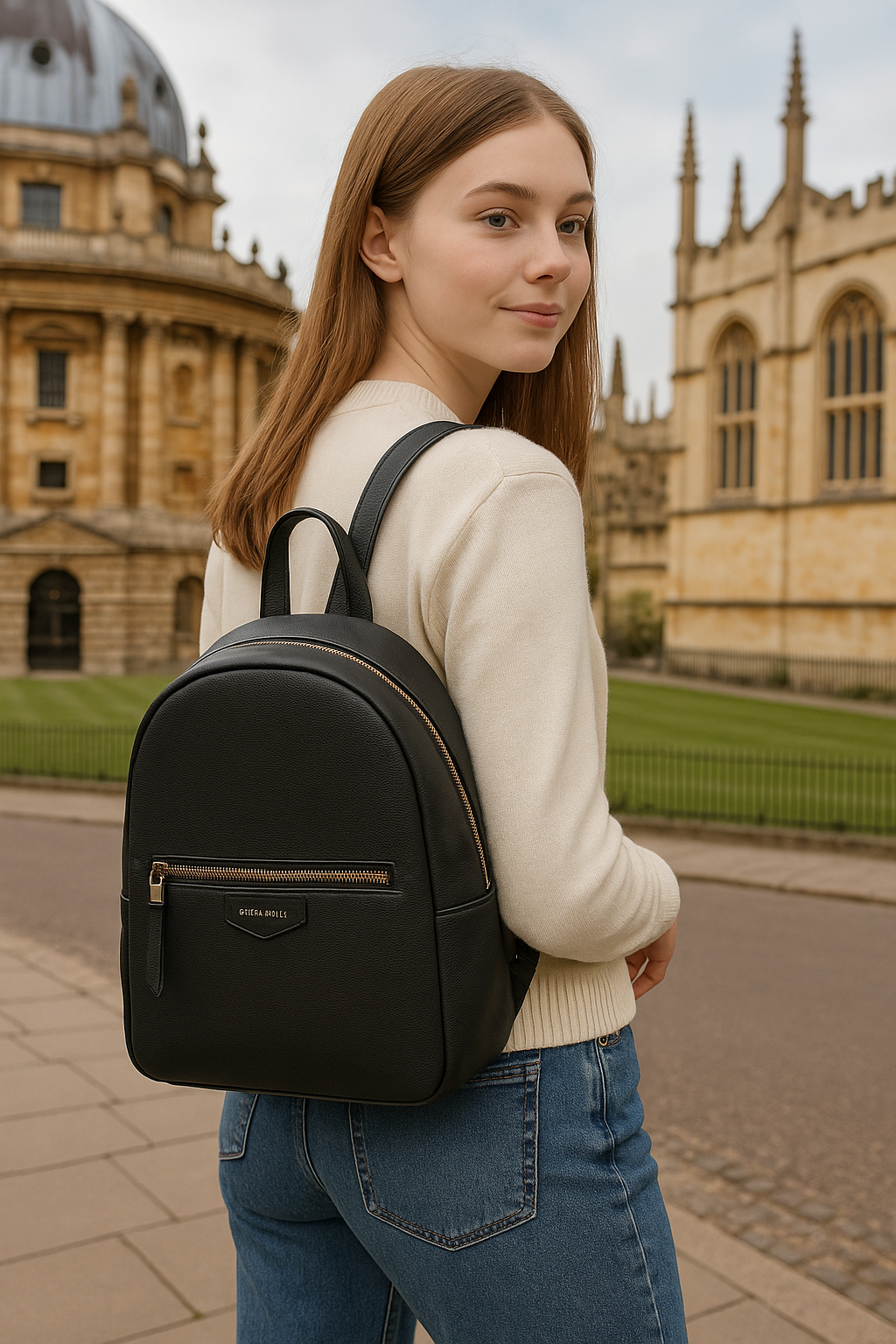 Сумка-рюкзак Daniele Patrici фактура зернистая матовая черный кварц