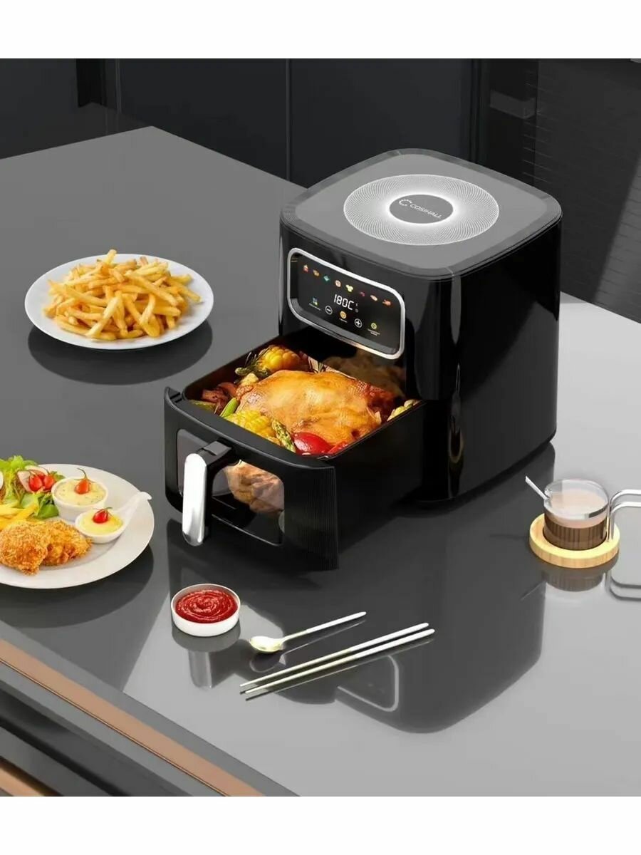 Аэрогриль Demiand GrandChef 10 л, 1400 Вт, 8 программ + стеклянная чаша, решетка и силиконовая форма в подарок!