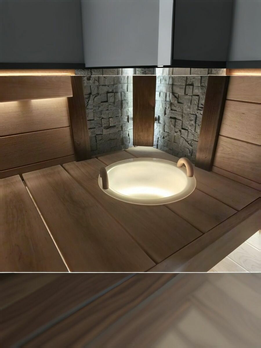 Шайка с Led подсветкой Тепломаркет KS-8 Белый теплый для сауны