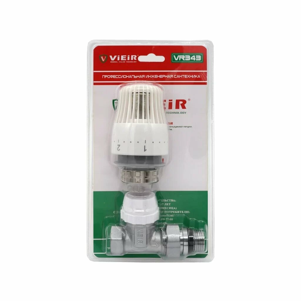 Комплект терморегулирующий для радиаторов 1/2″ прямой Vieir VR343