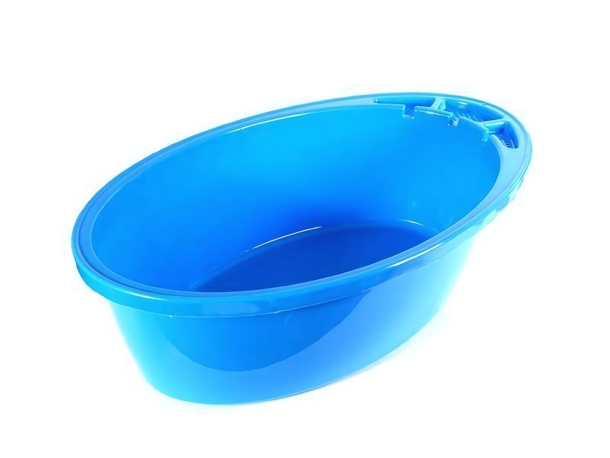 Ванночка детская пластиковая овальная, цвет в ассортименте, удобные держатели