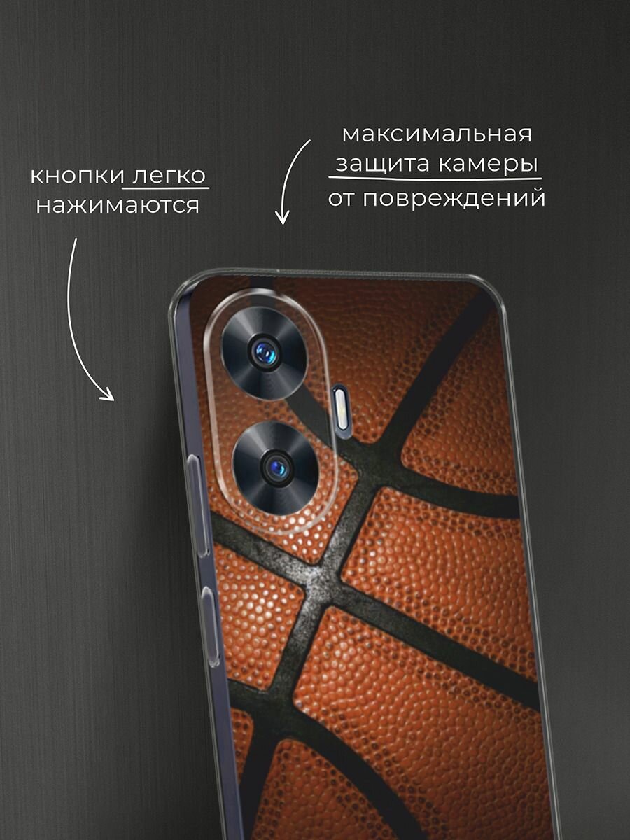 Чехол на Realme C55 / Реалми C55 с принтом "Баскетбольный мяч" — фото 1