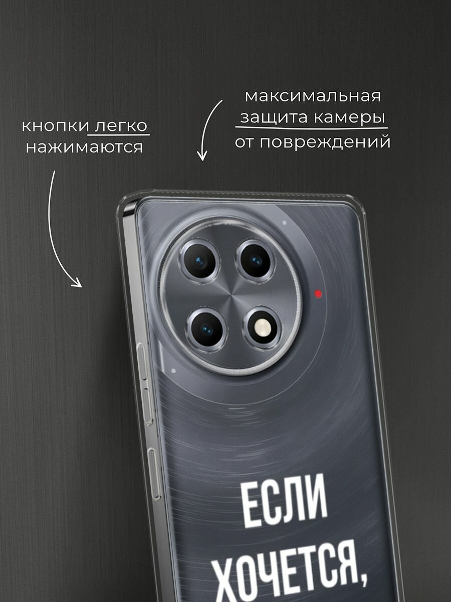 Чехол на Tecno Camon 30S / Текно Камон 30S с принтом "Если хочется", прозрачный — фото 1