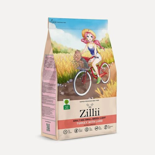 Изображение товара Сухой корм Zillii Adult Dog Small Breed Light для мелких собак с избыт. весом с инд. и ягненком, 2кг