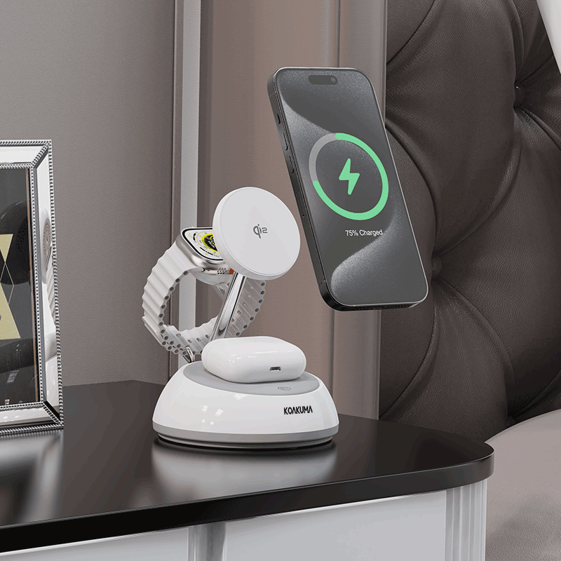 Беспроводная зарядка Т8 для iPhone, часов Apple Watch, наушников AirPods