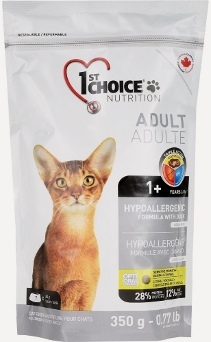 Изображение товара Сухой корм 1st CHOICE для кошек, гипоаллергенный, беззерновой, утка с картофелем, 350гр