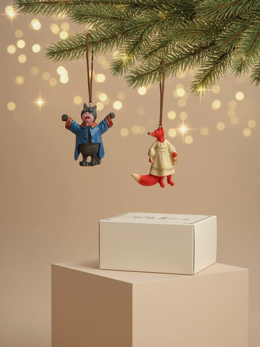 Изображение товара Набор елочных игрушек, аним. ст. Пилот, м/ф Кот и Лиса, 2 персонажа, полимерная глина