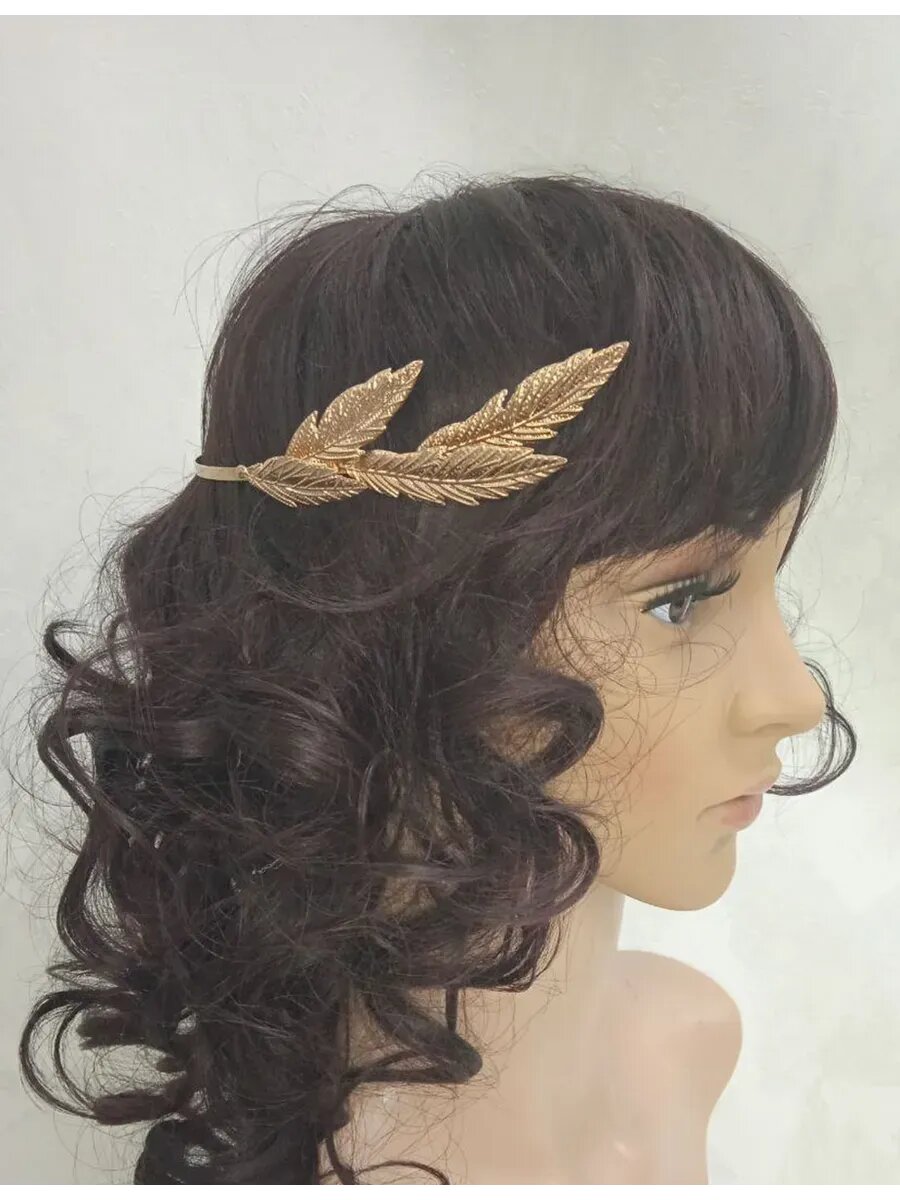 Ободок Сфера "Лавровый венок", металлический, с декоративными элементами лавра, 15х12х4 см — фото 1