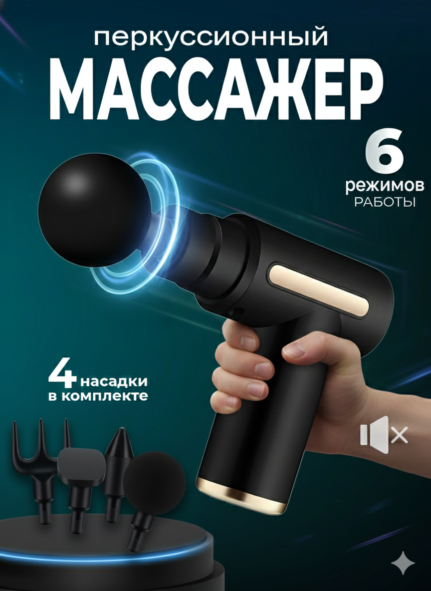 Массажный пистолет (перкуссионный) — эффективный ударный массажёр для тела и фасций.
