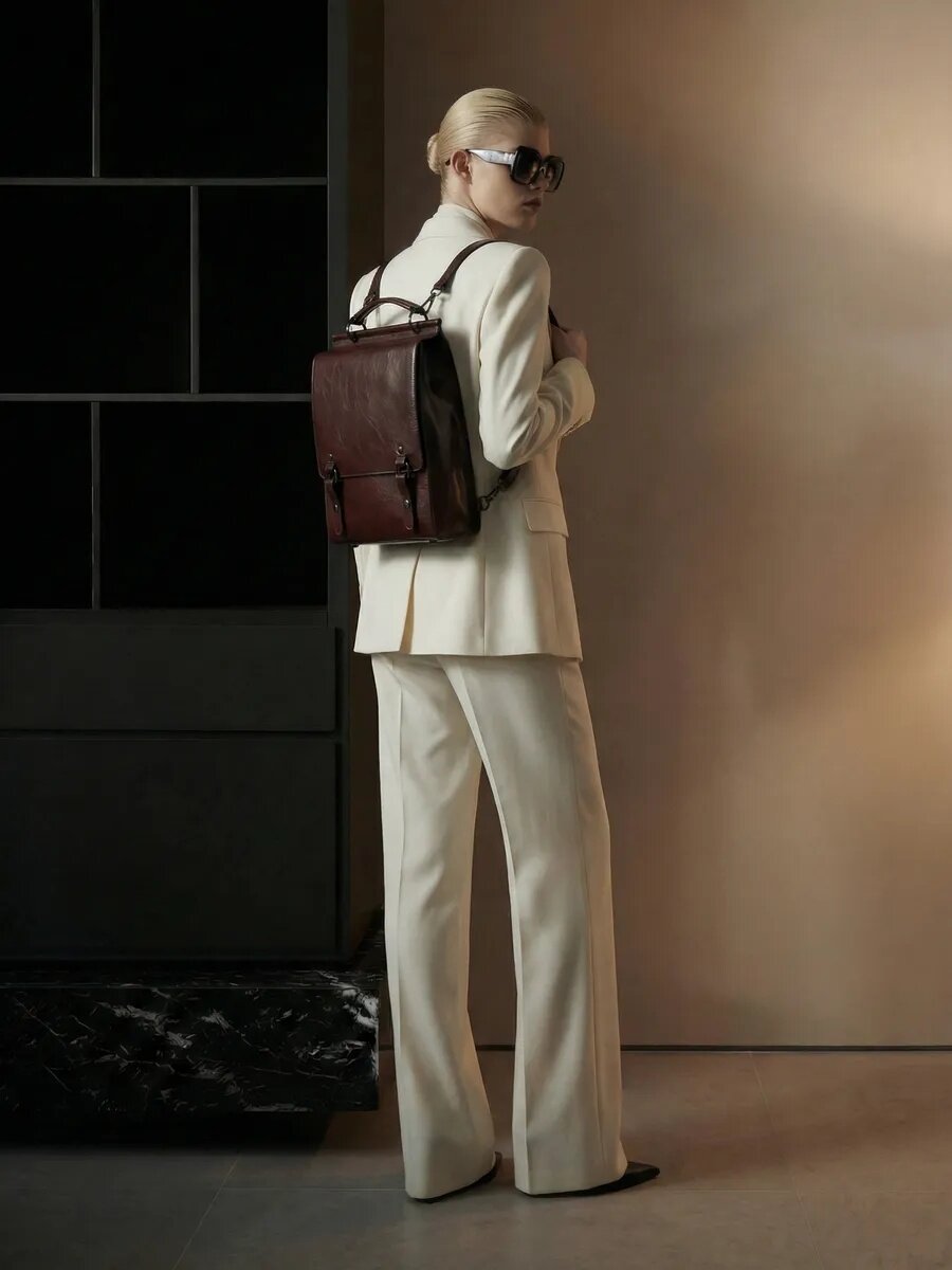 Рюкзак Daniele Riccardi, фактура гладкая, коричневый — фото 1