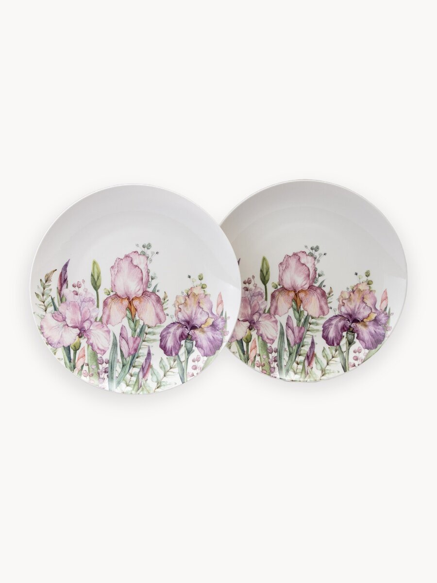 Тарелки Lefard "Irises", обеденные, набор 2 шт, 25.5 см, фарфоровые