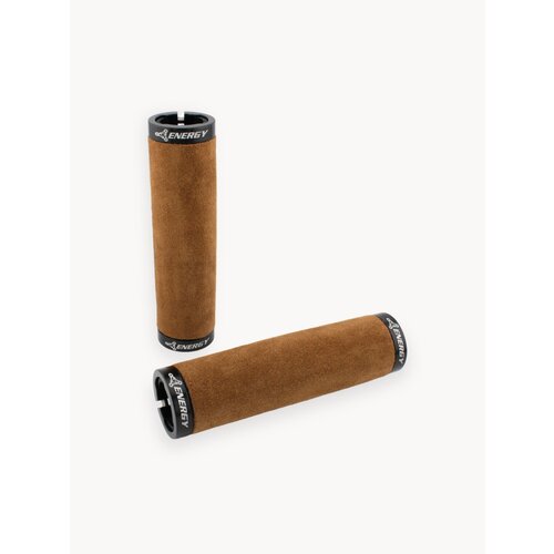 Грипсы для велосипеда Energy Leather, 130 мм, коричневые, с кольцами