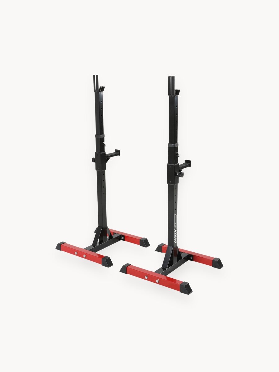 Стойка под штангу UNIX Fit 120 для жима и приседаний со штангой, регулировка высоты 56х59х105-160 см UNIXFIT