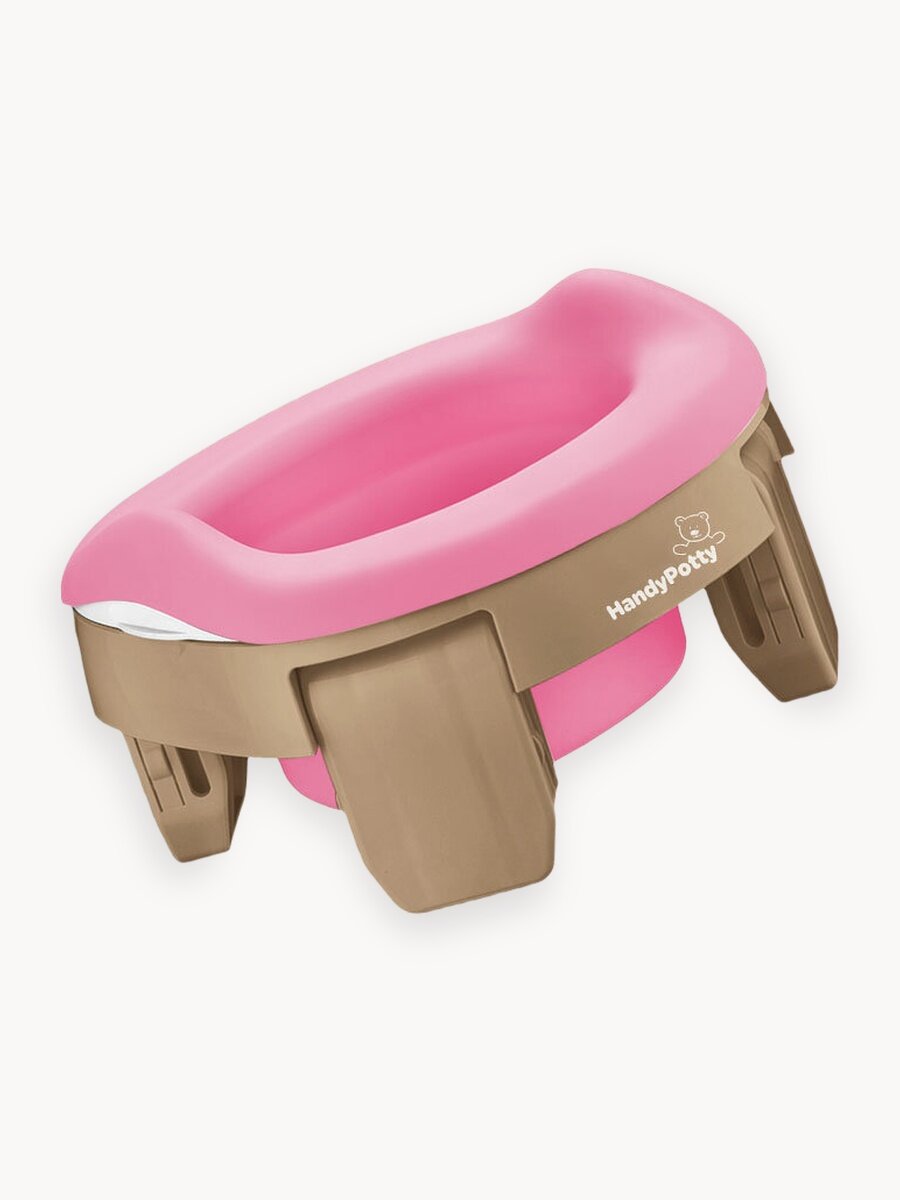 Складной дорожный горшок 3в1 HandyPotty от ROXY KIDS, цвет бежевый/розовый