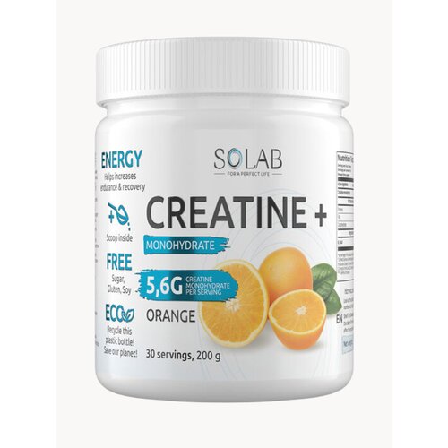 Креатин моногидрат порошок 30 порций, вкус апельсин, 200 гр спортивное питание