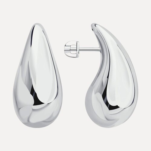 Изображение товара Серьги пусеты, серебро, 925 проба, родирование