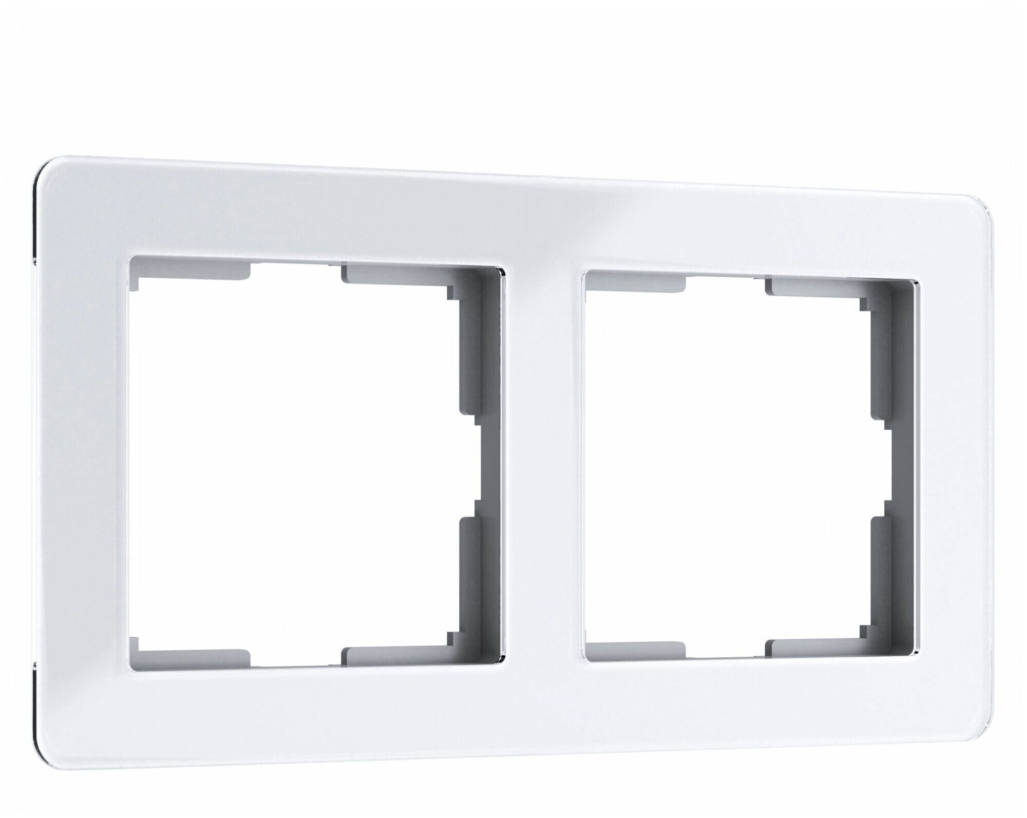 Рамка для розетки / выключателя на 2 поста Werkel Acrylic W0022701 белый из акрила