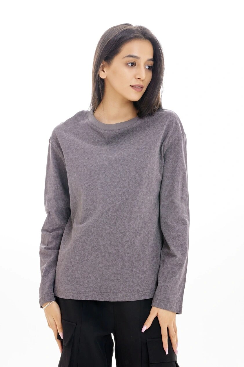 Лонгслив Selfie, размер L, , серый — фото 1