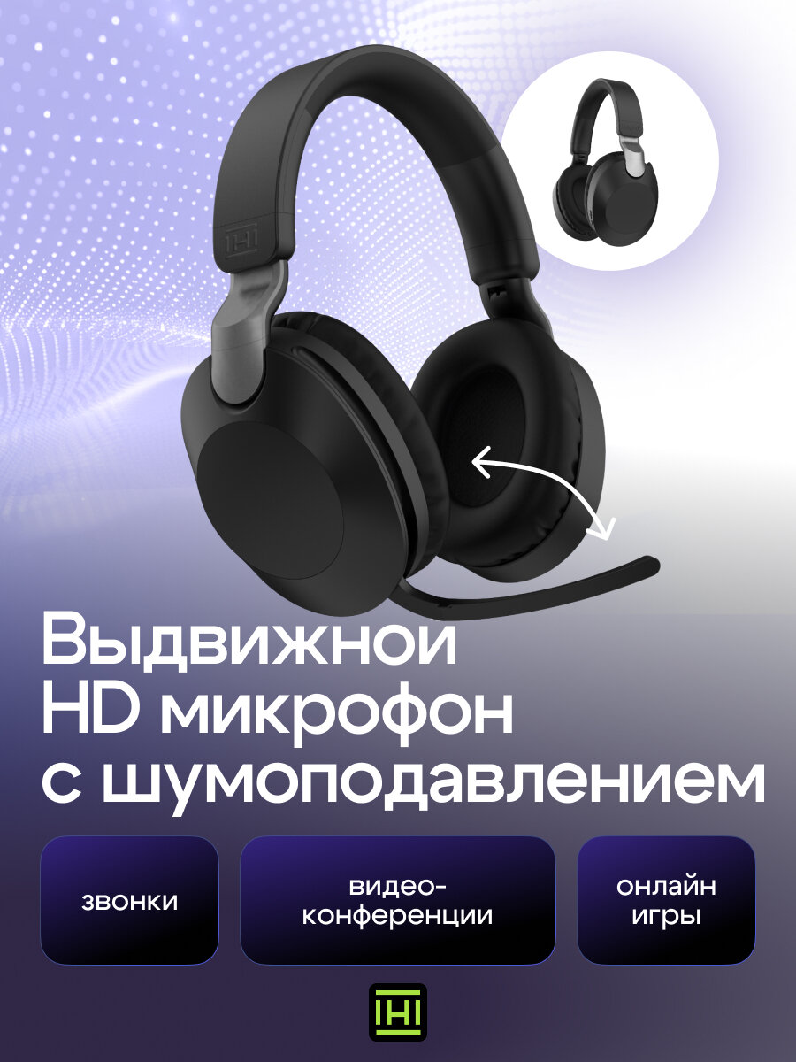 Наушники беспроводные большие с микрофоном — фото 1