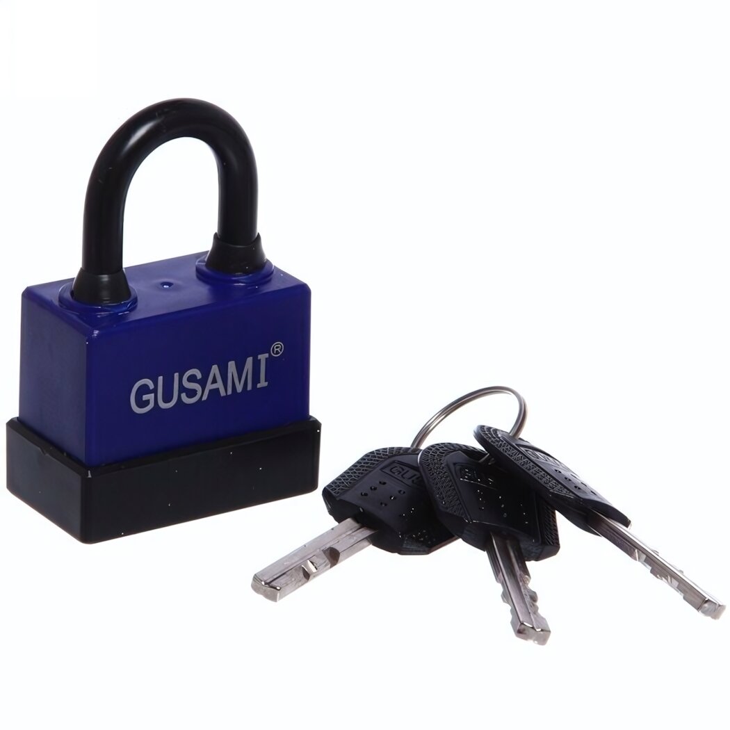 Замок навесной всепогодный «Gusami» 45мм металлический корпус сине-черный цвет надежная защита