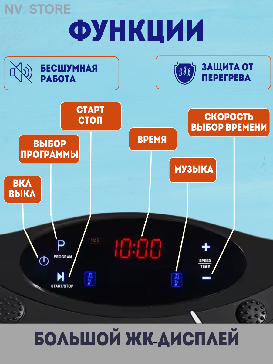 Виброплатформа для похудения степпер, вибротренажер до 150 кг, 5 программ, 99 скоростей — фото 1