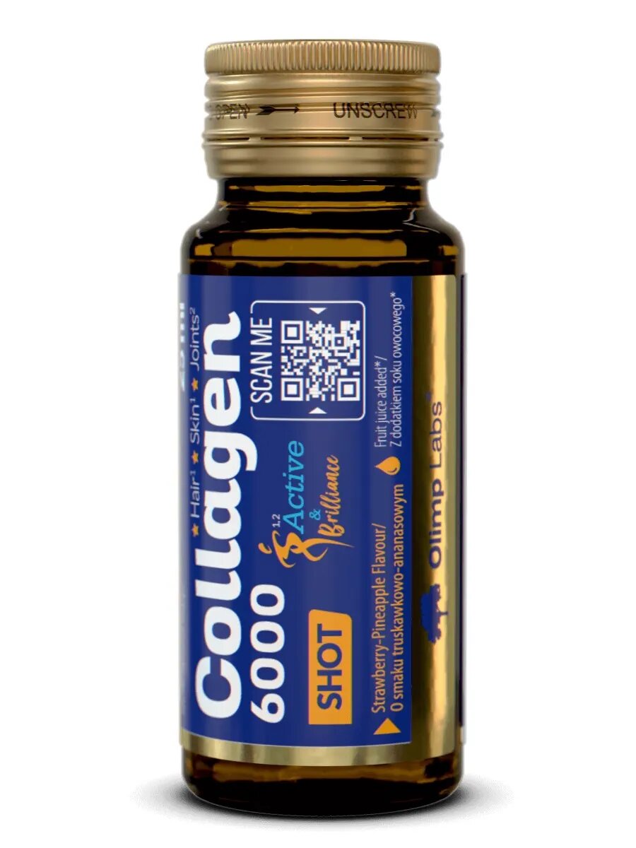 Коллаген для кожи и волос, Collagen 6000 шот 25 мл