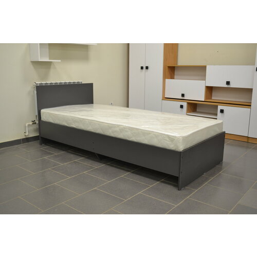 Кровать односпальная спальное место 90200см цвет графит простая сборка 9350₽