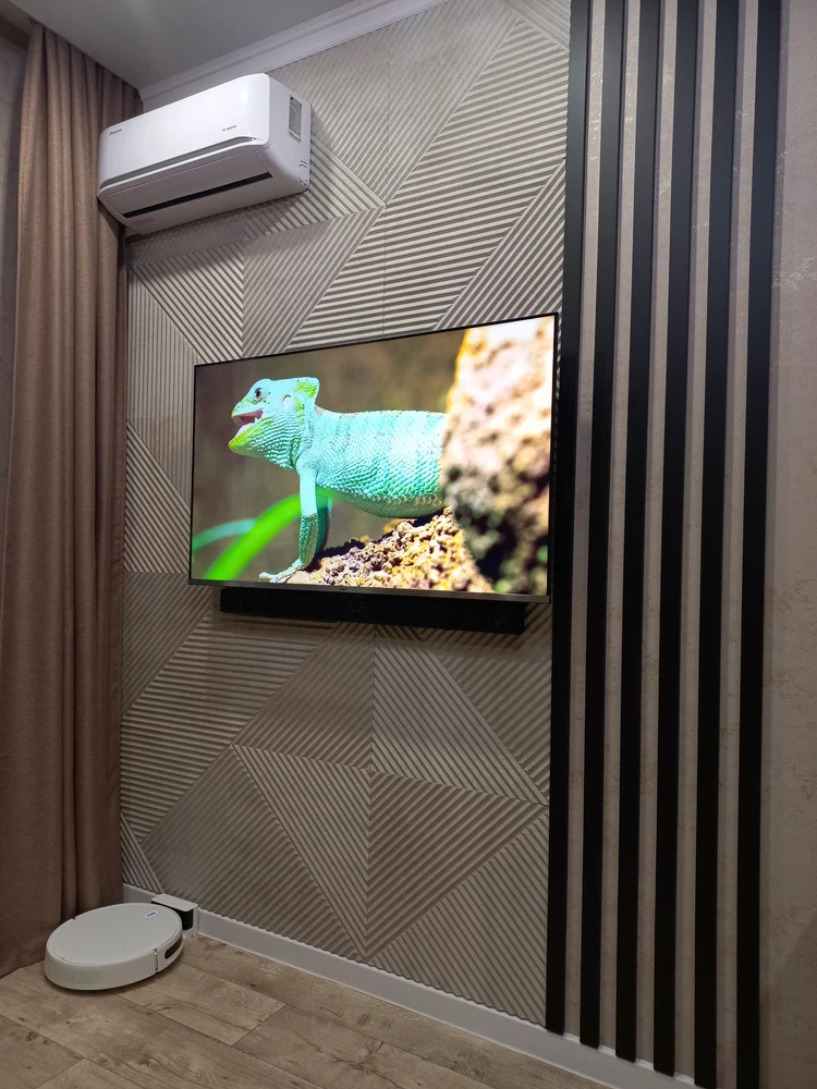Декоративные стеновые панели из МДФ 3D / Цвет: светлый бетон / 4 штуки