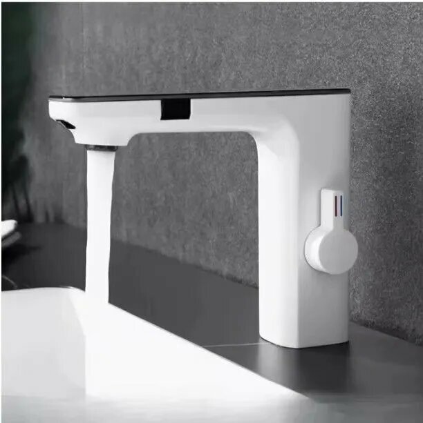 Смеситель сенсорный для раковины VN70001F Белый с датчиком температуры