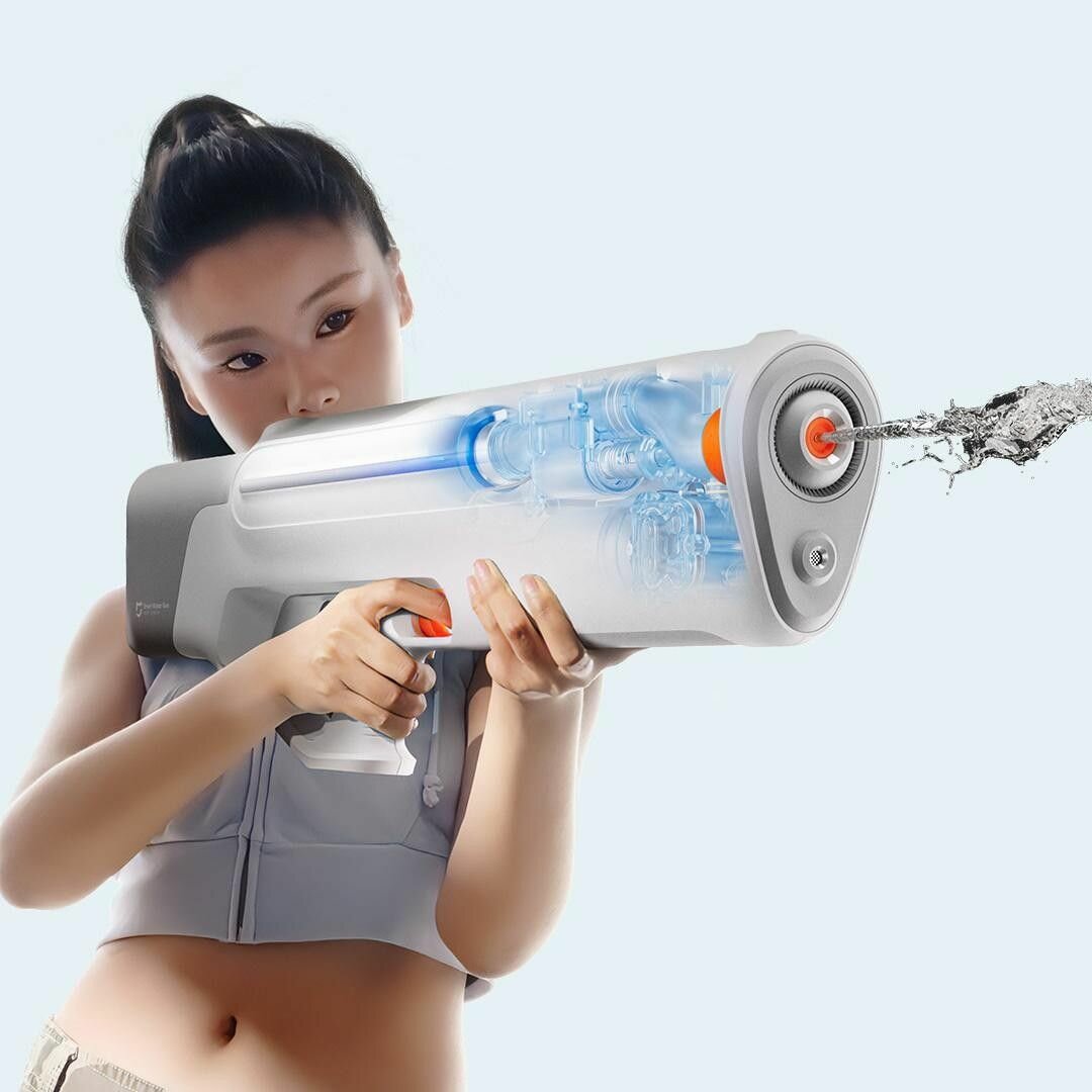 Водяной пистолет Xiaomi Pulse Water Gun, с помпой, 9 метров, серый