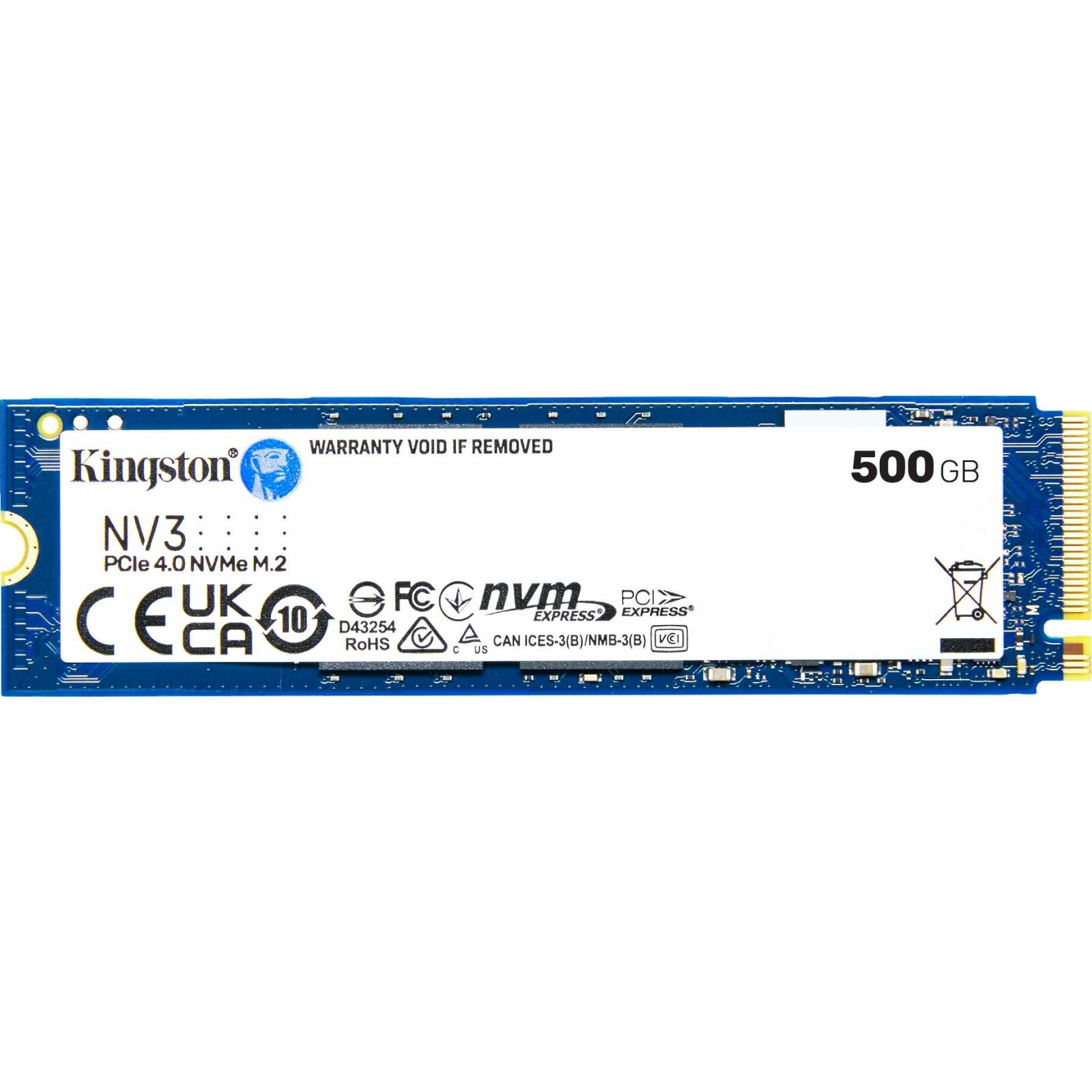 Kingston SNV3S/500G Твердотельный накопитель SSD 500GB NV3 M.2 2280 NVMe Gen4x4