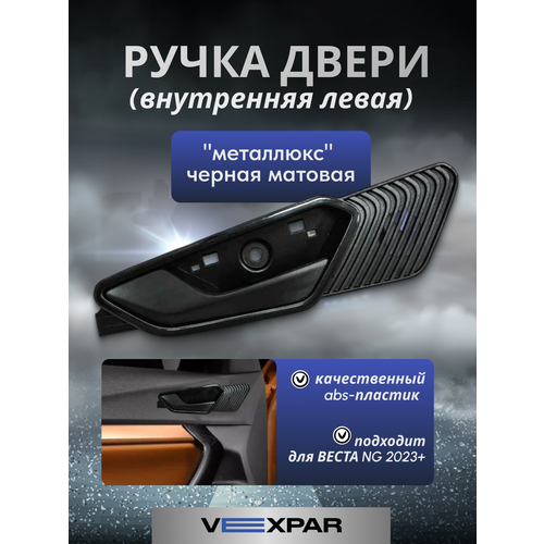 Ручка двери внутренняя левая для Веста NG 2023 Металлюкс черная матовая 1453₽