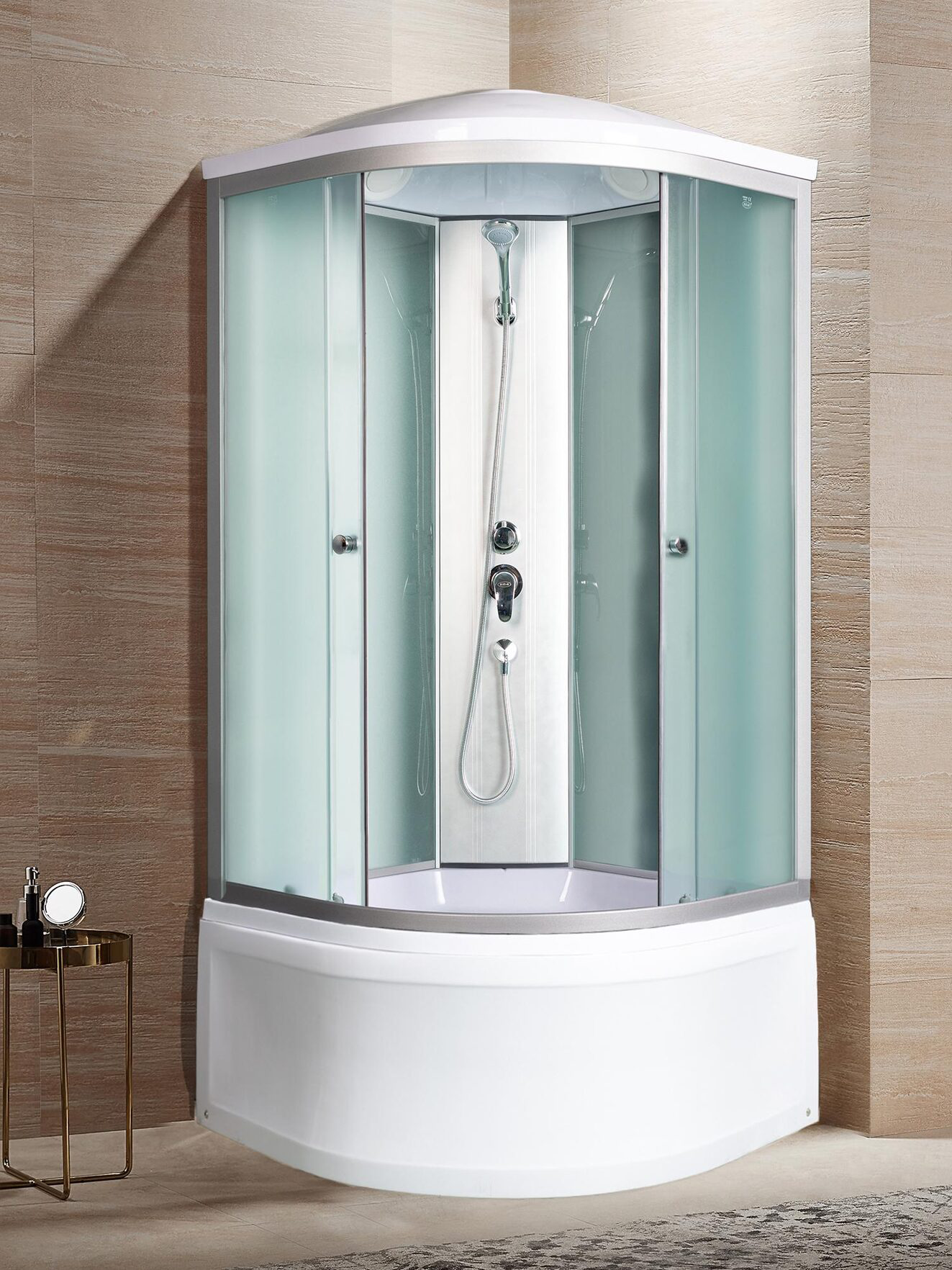 Душевая кабина River Nara Light 90/44 MT 10000003575 с крышей, матовое стекло, высокий поддон 44