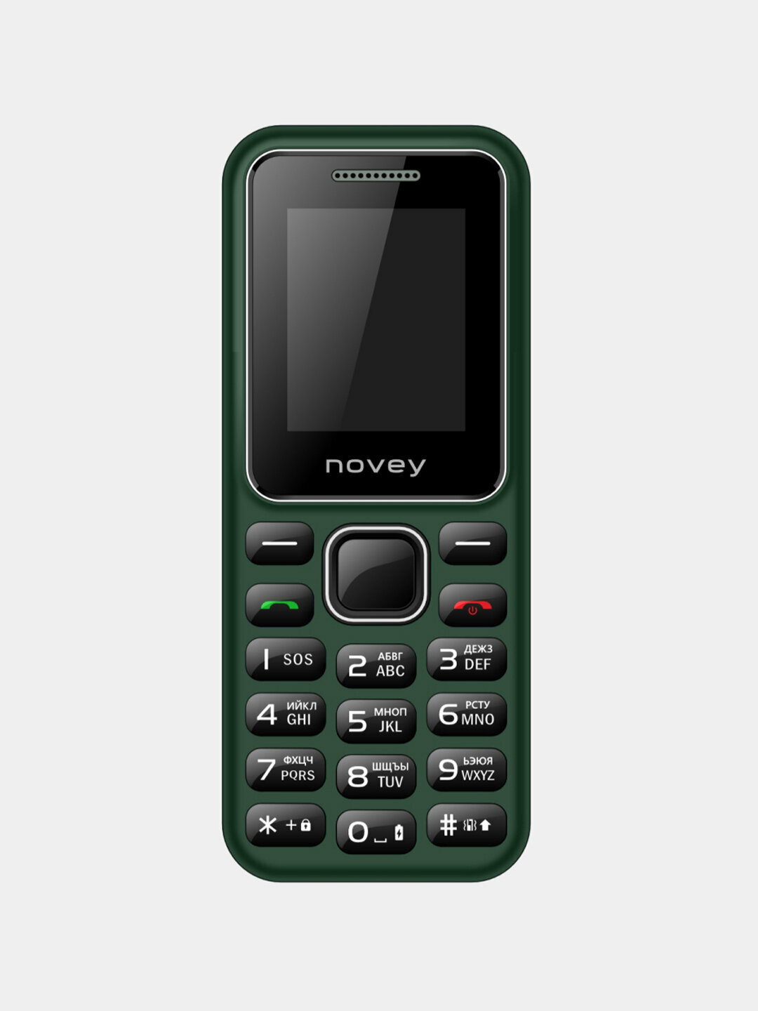 Телефон NOVEY 104, кнопочный, 1.77" экран, батарея 600-800мАч, зеленый