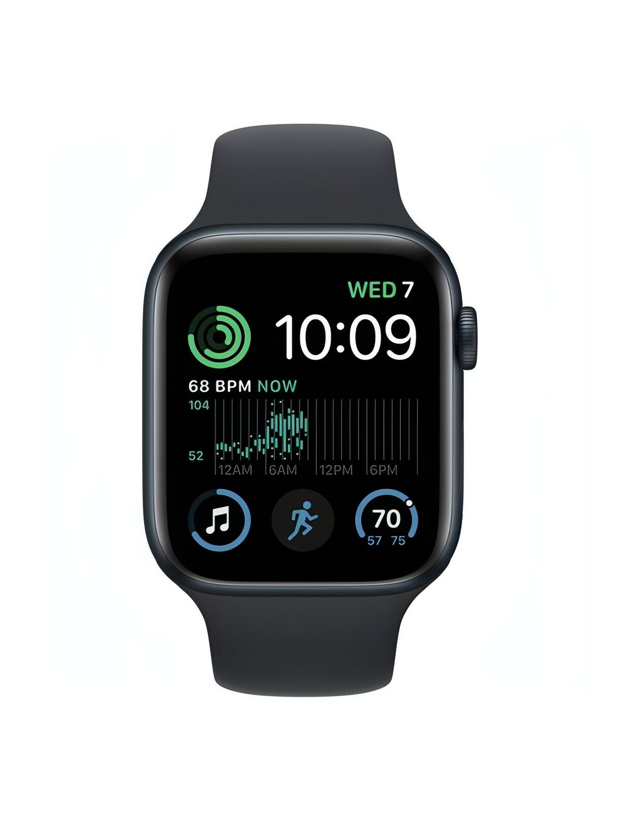 Смарт-часы Apple Watch SE 2022 44mm Midnight Aluminum Case with Midnight Sport Band, размер M/L (MNTG3) — фото 1