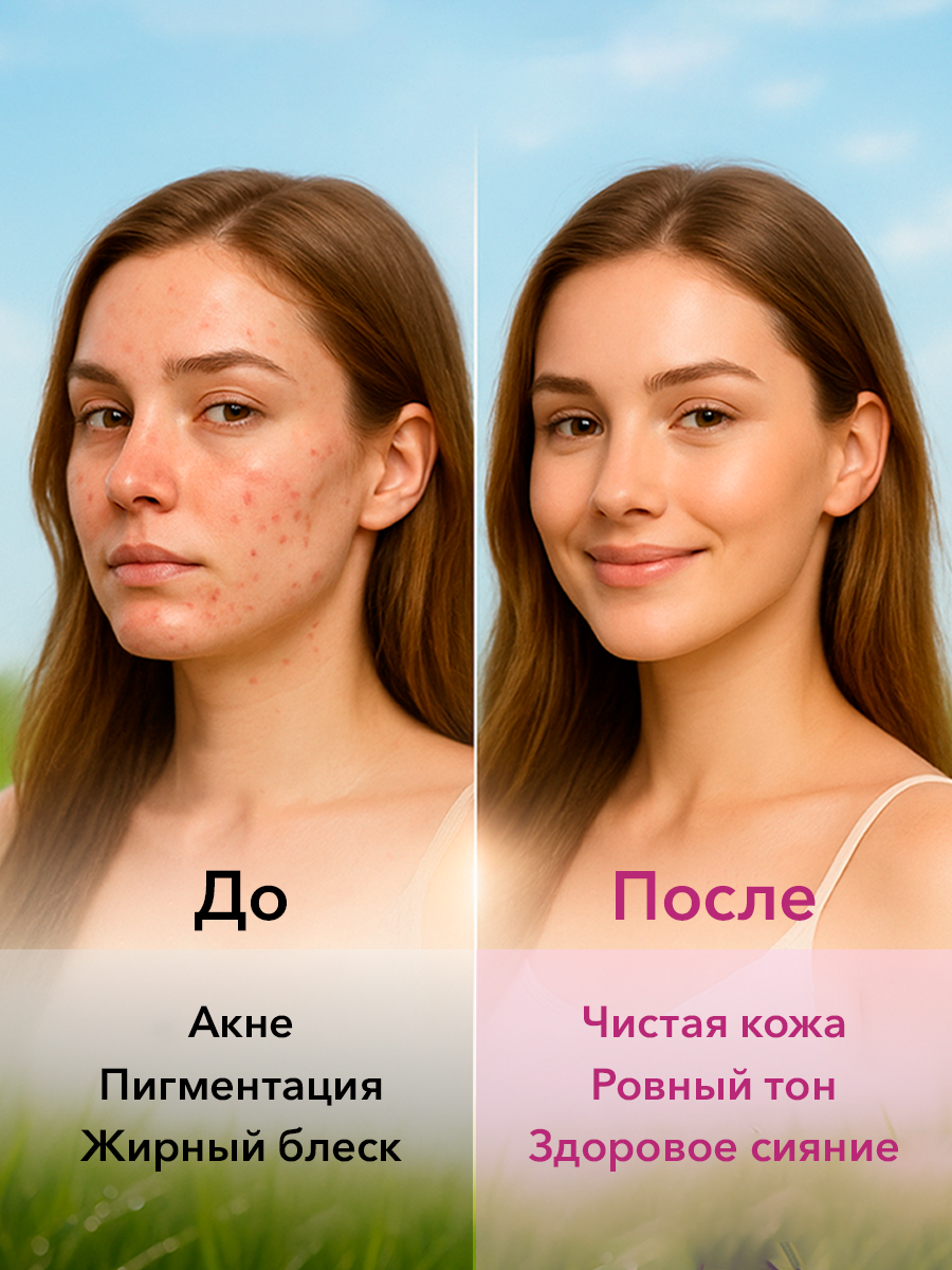 Картинки Сыворотка для лица от прыщей и акне с ниацинамидом, себорегулирующая, 30 мл