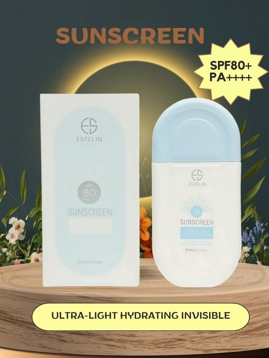 Солнцезащитный крем Estelin, увлажняющий, SPF 100, 80 PA+++, 100 г