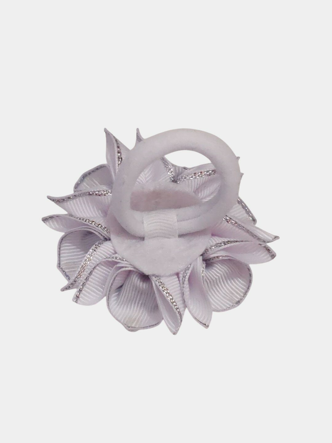 Бантики, из фоамирана, репсовой ленты и бусин, на резинке, для девочек, 2 шт, фиолетовый — фото 1