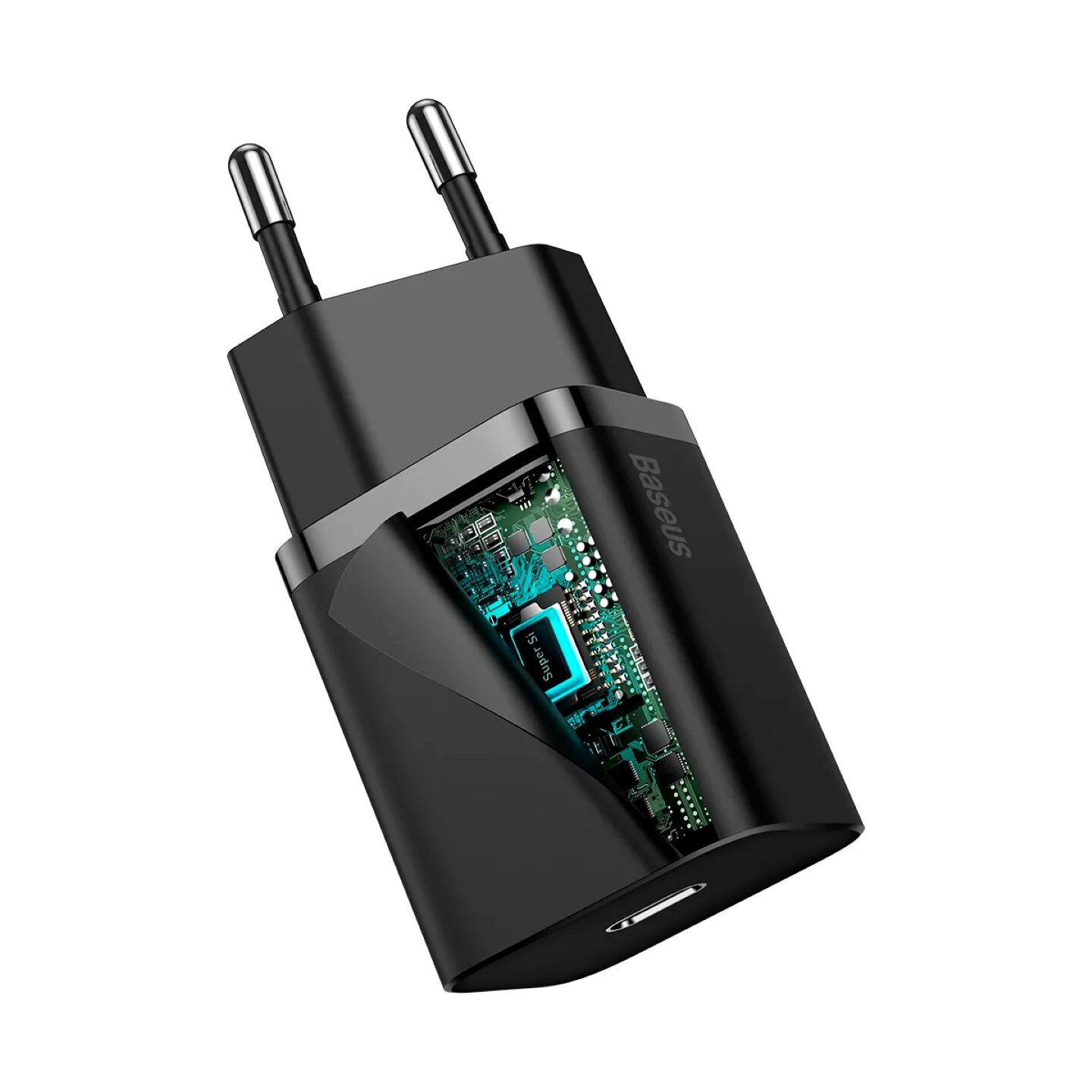 Зарядное устройство Baseus Super Si Quick Charger 1C 20W EU - черное CCSUP-B01 — фото 1