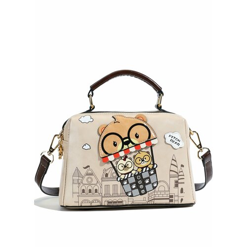 Сумка багет BeiBaoBao, фактура гладкая, молочный