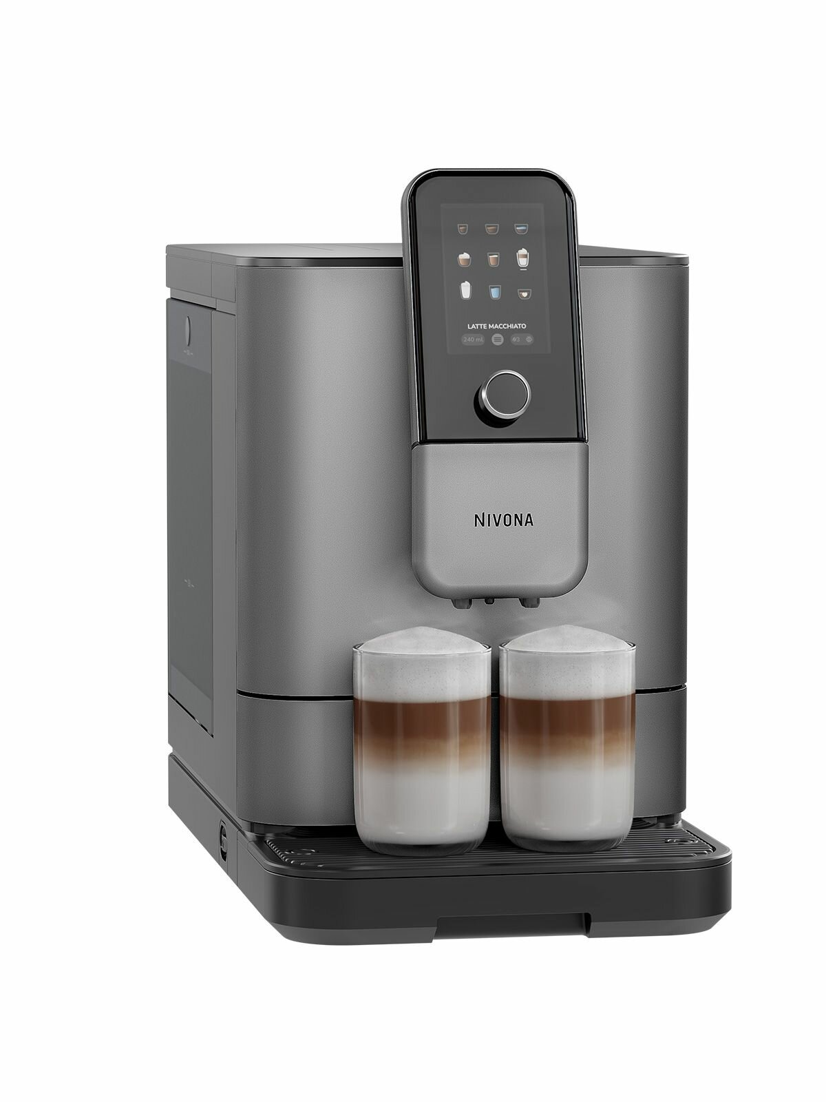 Автоматическая кофемашина Nivona CafeRomatica NIVO 8103, цветной дисплей, автоматический капучинатор, два капучино одновременно, индивидуальные рецепты, тёмно-серый — фото 1