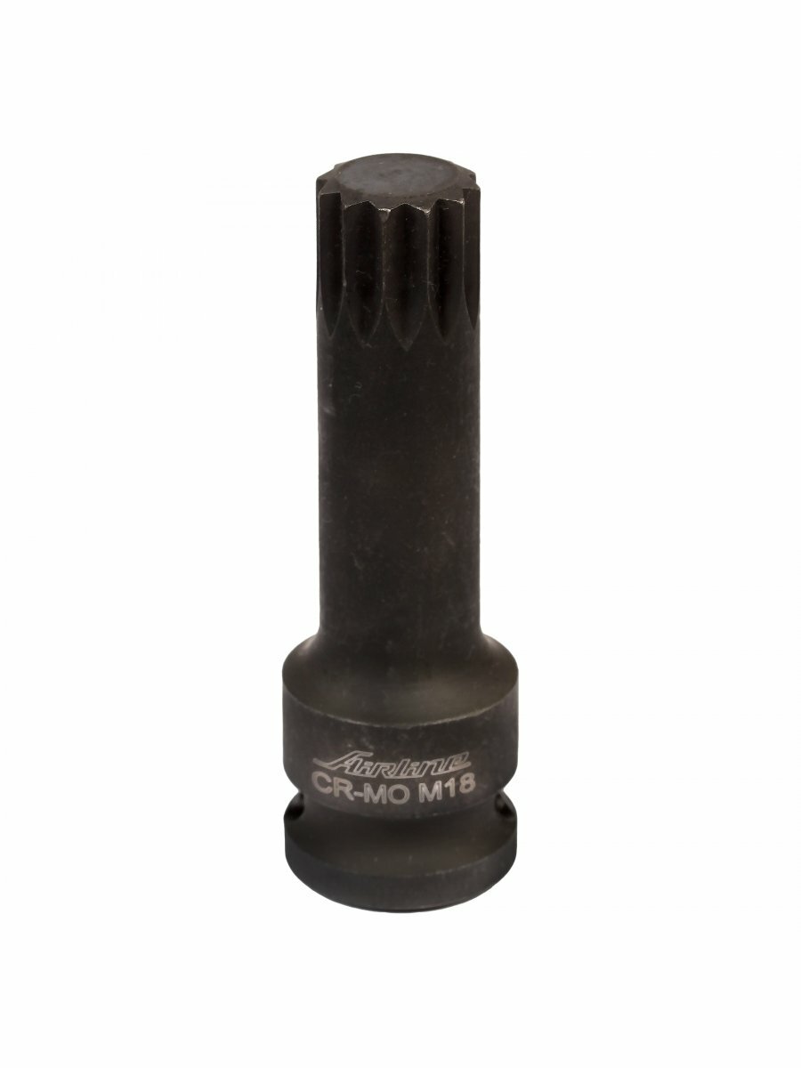 Головка ударная торцевая 1/2" DR внешний SPLINE M18 L=78 мм ATAS039 AIRLINE — фото 1