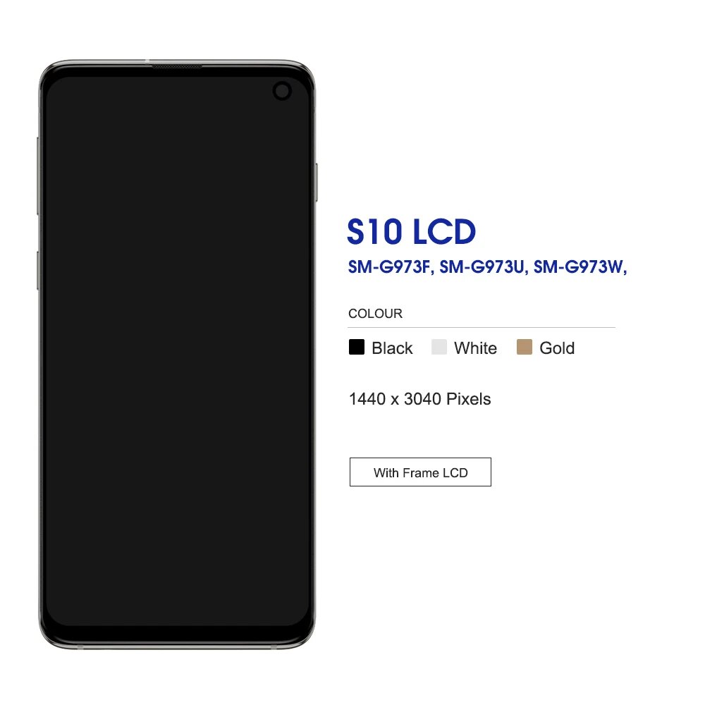 Качество TFT для Samsung S10 G973F/DS G973U G973 SM-G973 ЖК-дисплей с сенсорным экраном и рамкой «сделай сам», для Galaxy S10 LCD, Black Frame I Cover — фото 1