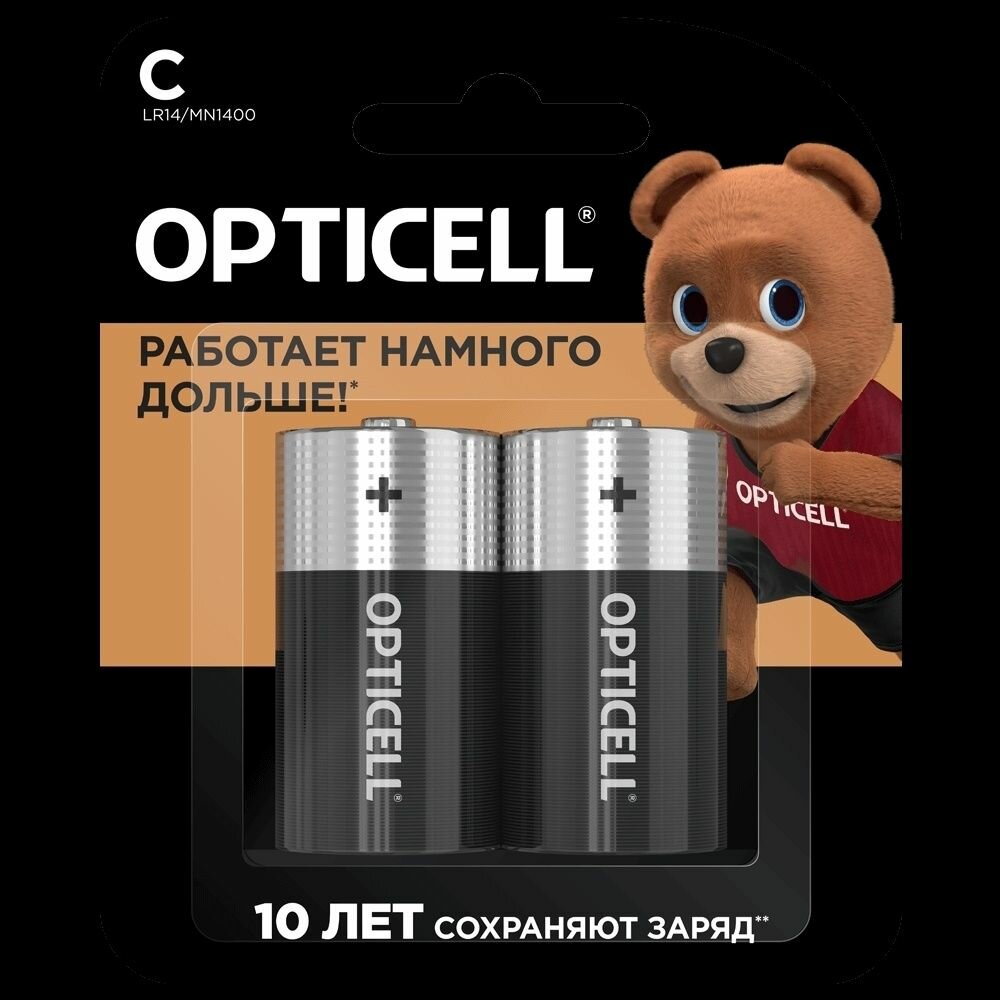 Батарейки щелочные Opticell С, 2 шт