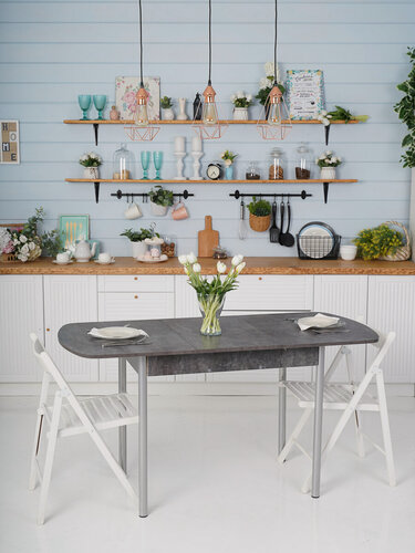 Изображение товара Стол кухонный обеденный раздвижной Джаз, камень темный, 110/150х70x77 см.