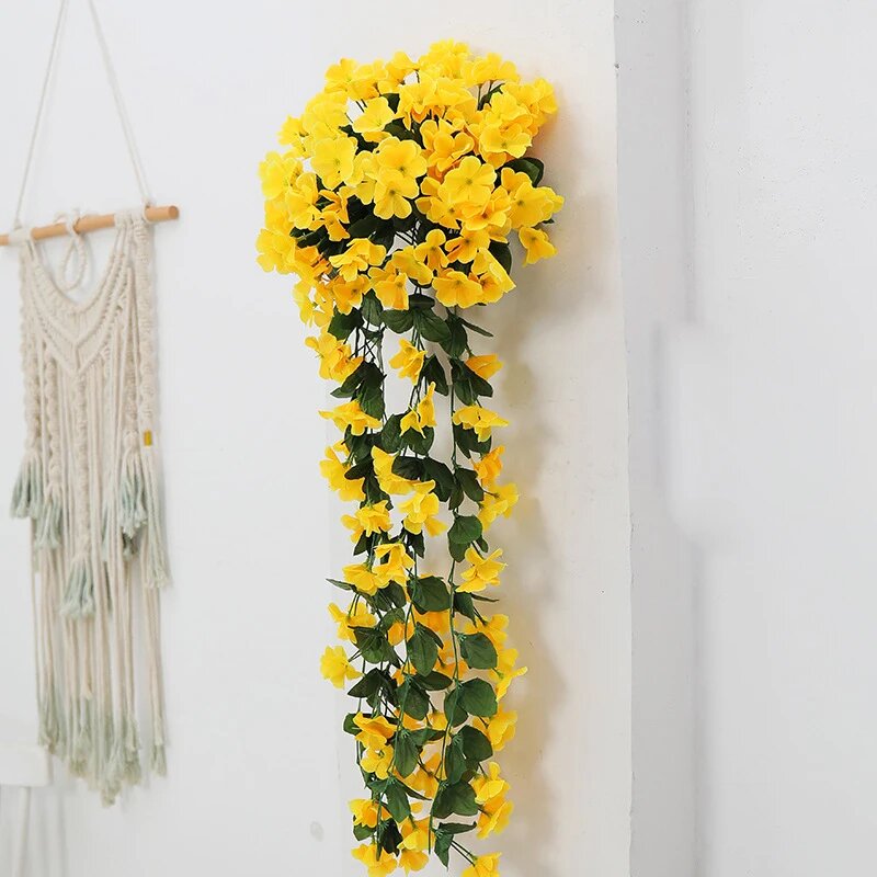 Искусственные фиолетовые цветочные лозы Crystal Желтый, Yellow