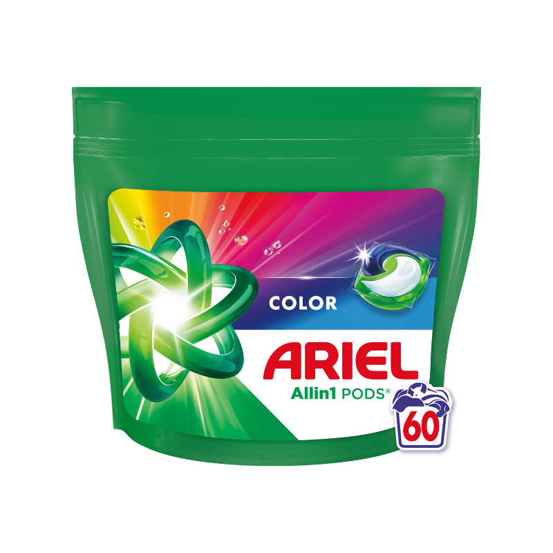Капсулы для стирки "Ariel AllIn1", для цветных тканей, 1280г, 60шт — фото 1