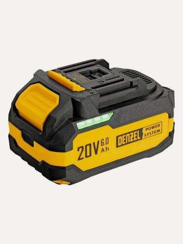 Изображение товара Батарея аккумуляторная Denzel BH-20-6.0, Li-Ion, 20 В, 6 А*ч, желтая/черная