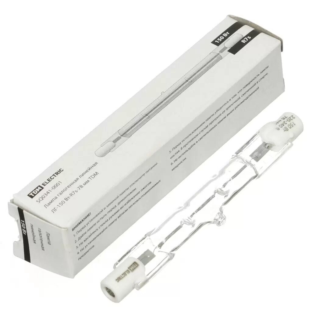 Лампа галогенная R7s 150 Вт 78 мм теплый белый свет TDM Electric SQ0341-0001
