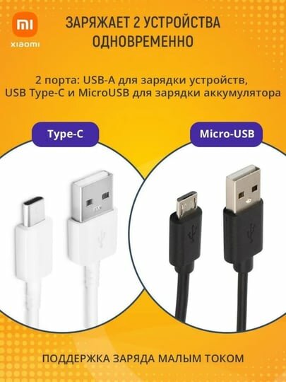 Внешний аккумулятор Xiaomi Redmi 20000mAh Fast Charge 18W, с быстрой зарядкой — фото 1